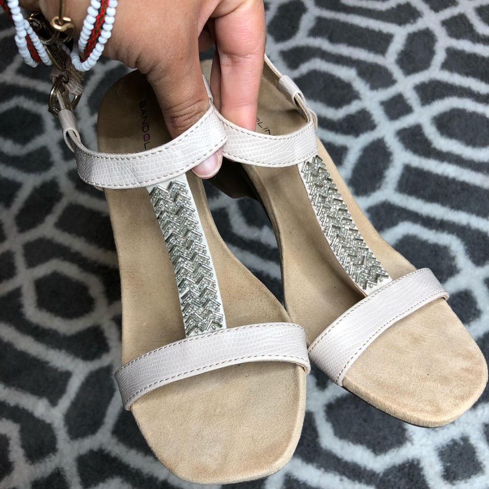 🌴Beaded T Strap Wedge